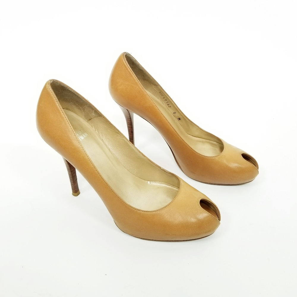 Stuart Weitzman 8M Peep Toe Heels